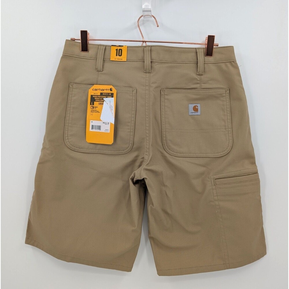 Carhartt Women’s Sz 10 Khaki Loose Fit Utility Shorts Rugged Flex-READ